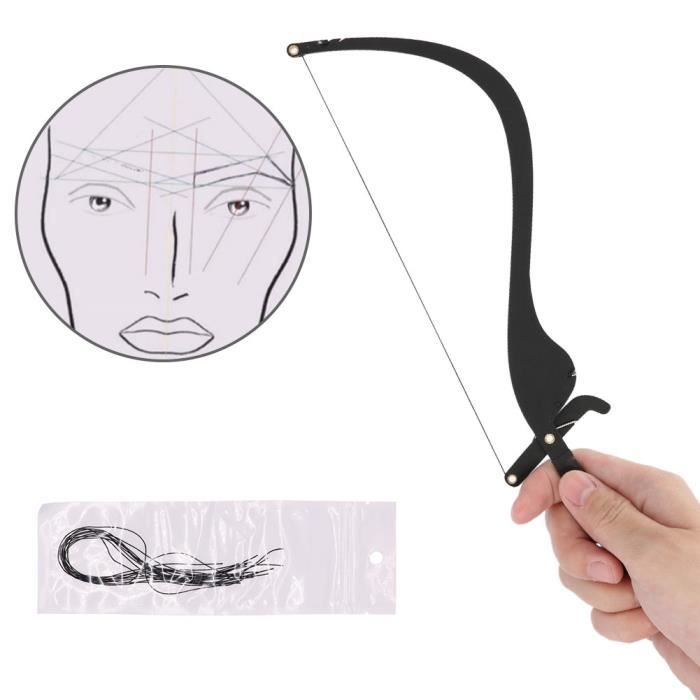 Nouvelle règle de marqueur de ligne Microblading avec 10pcs Fil Lignes Sourcil Conception Measure outil noir