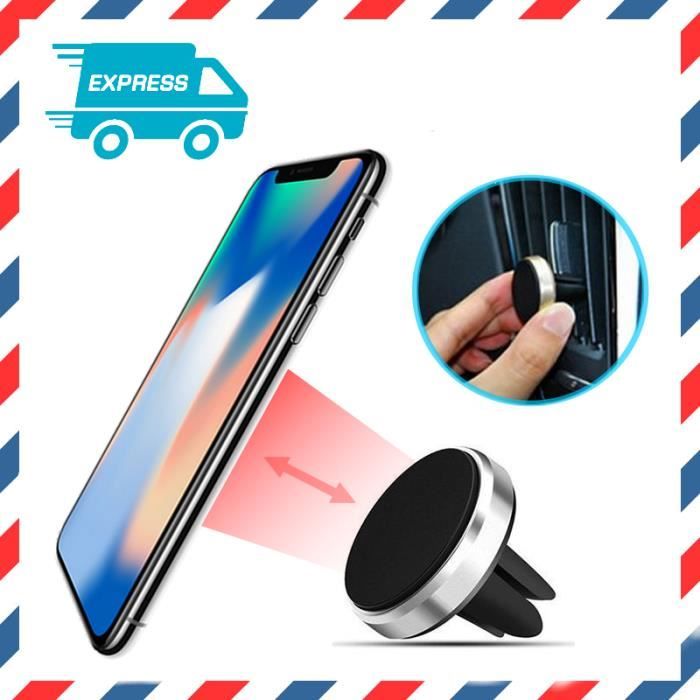 Support Téléphone Voiture Magnétique Aimant ARGENT Pour IPHONE X SAMSUNG HUAWEI
