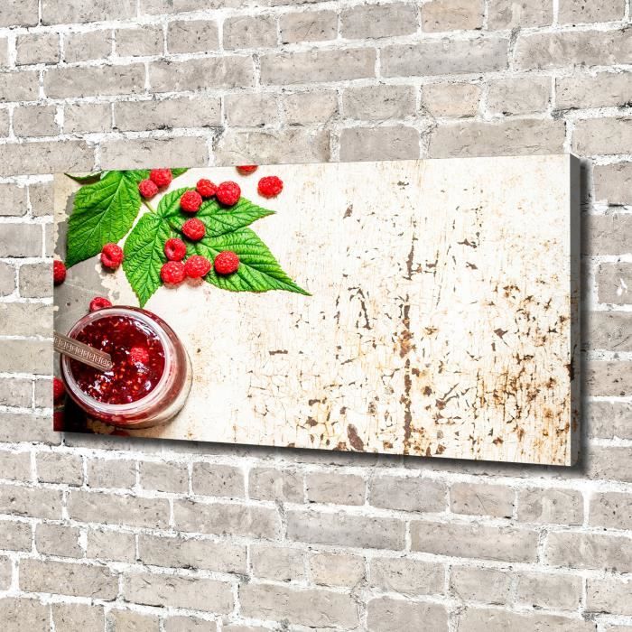 Tulup 140x70 cm art mural - Image sur toile:- Nourriture boissons - Confiture De Framboise - Rouge