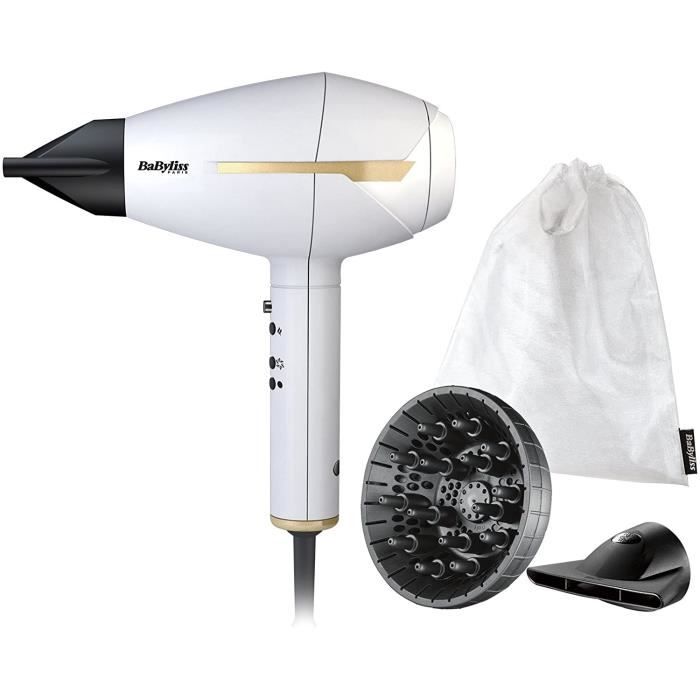 BaByliss Pro Sèche-cheveux Compact Intense 2400 avec Technologie Ionique et Diffuseur Fabriqué en Italie