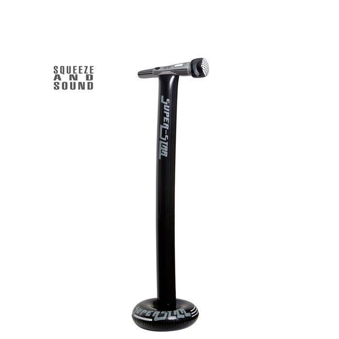 Micro sur pied gonflable 116 cm - Noir