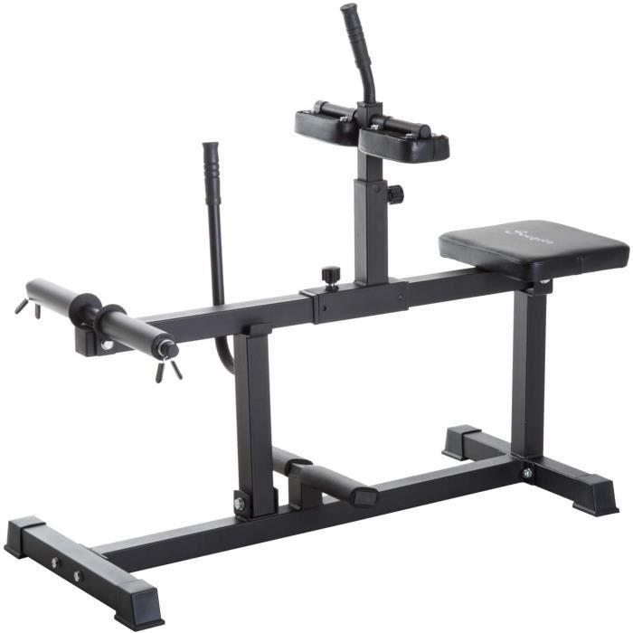 BANC DE MUSCULATION HOMCOM Presse à Mollets - Poste Cuisses et Mollets - Banc de Musculation réglable Acier renfor89