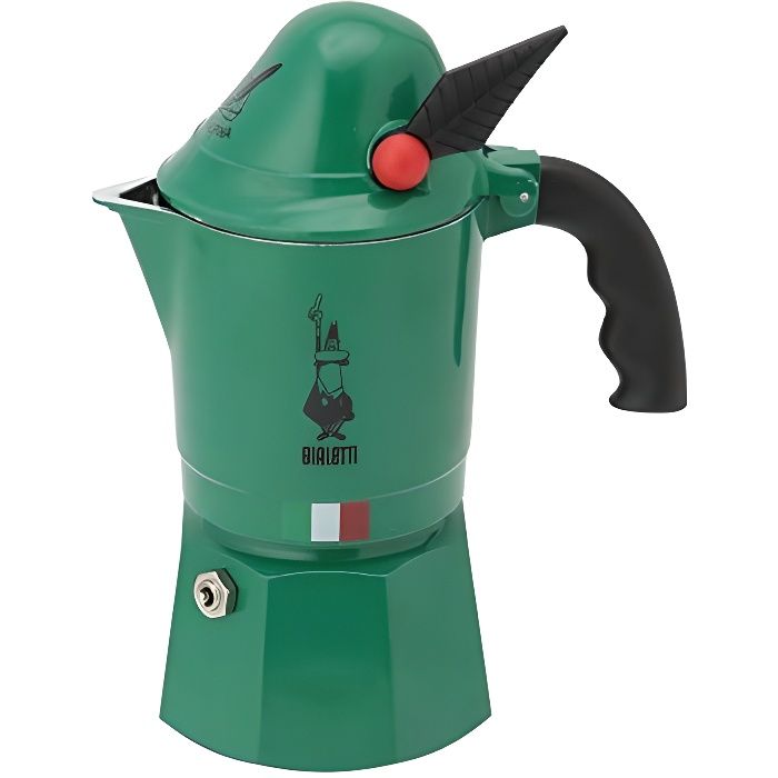 Bialetti - 2762 - Alpina - Cafetière Italienne en Aluminium - 3 Tasses - Vert