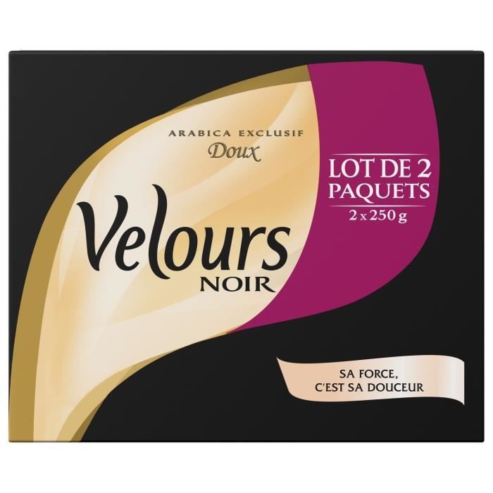 LOT DE 10 - VELOURS NOIR Café Moulu Doux - 2 paquets de 250g