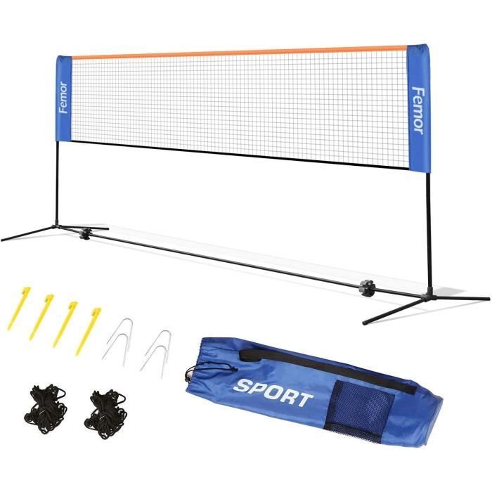 Longueur Filet de Tennis Badminton sur Pieds Hauteur réglable de 90 à 155 cm (Modèle Familial) 4m
