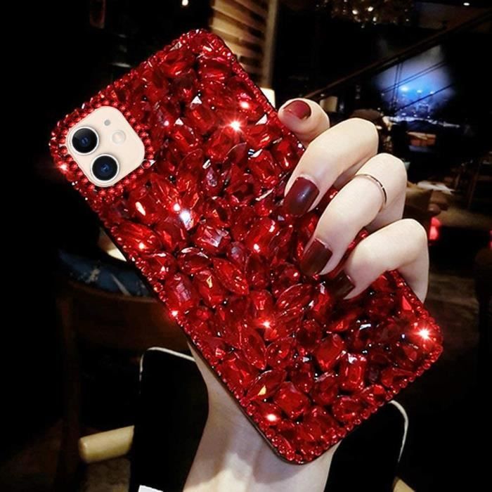 Coque iPhone 11, Élégant Brillant Paillettes Bling Glitter Strass Diamant Étui Ultra Mince Souple TPU Silicone Gel Bumper AnticQ