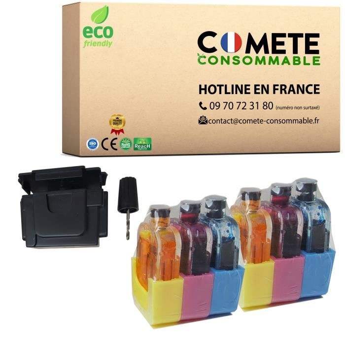 1 Kit Recharge Encre COULEURS Premium HP301 301 301XL HP302 HP 302 302XL HP304 HP 304 304XL pour HP DeskJet OfficeJet Envy - Comète