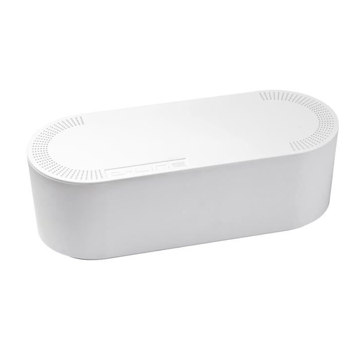 D-Line Boîte de Rangement de Câbles - Boîte Cache-Câble - Garder les Câbles Bien Rangés - Blanc, Grande Boîte pour bloc à 6 prises