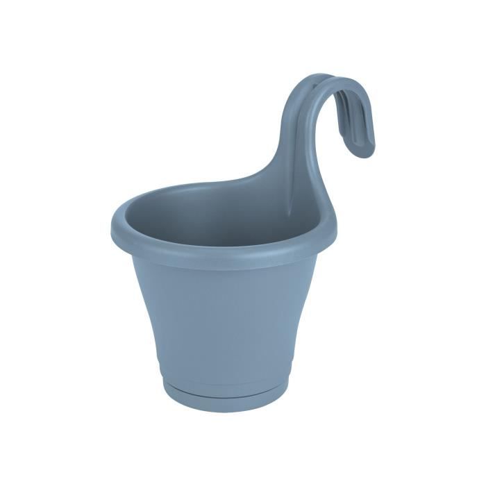 ELHO Jardinière de balcon Corsica Simple - Bleu vintage - Extérieur & Balcon - L 19,4 x W 27,1 x H 25,9 cm
