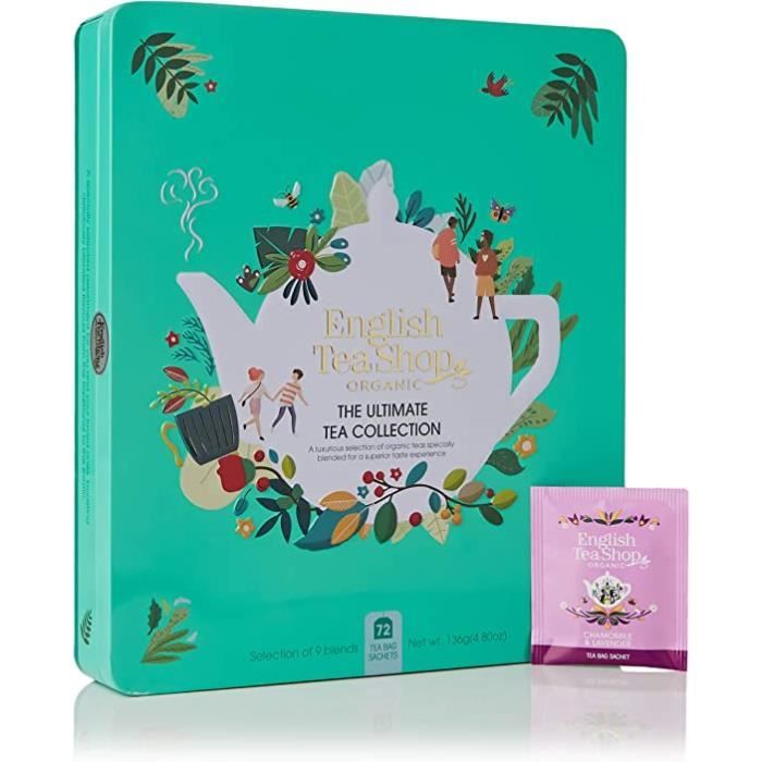 Coffret thés et infusions bio English Tea Shop - Collection Classique Ultimate 72 sachets - Idée cadeau