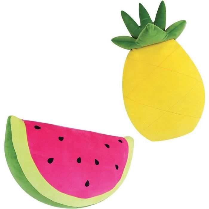 JEMINI Fruity's 2 coussins pastèque et ananas fruity s +/- 50 cm