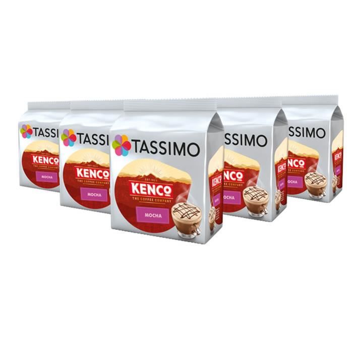 TASSIMO Kenco Mocha café, T-Discs Capsules, dosettes à café souples, 5 paquets de 8 (40 Boissons)
