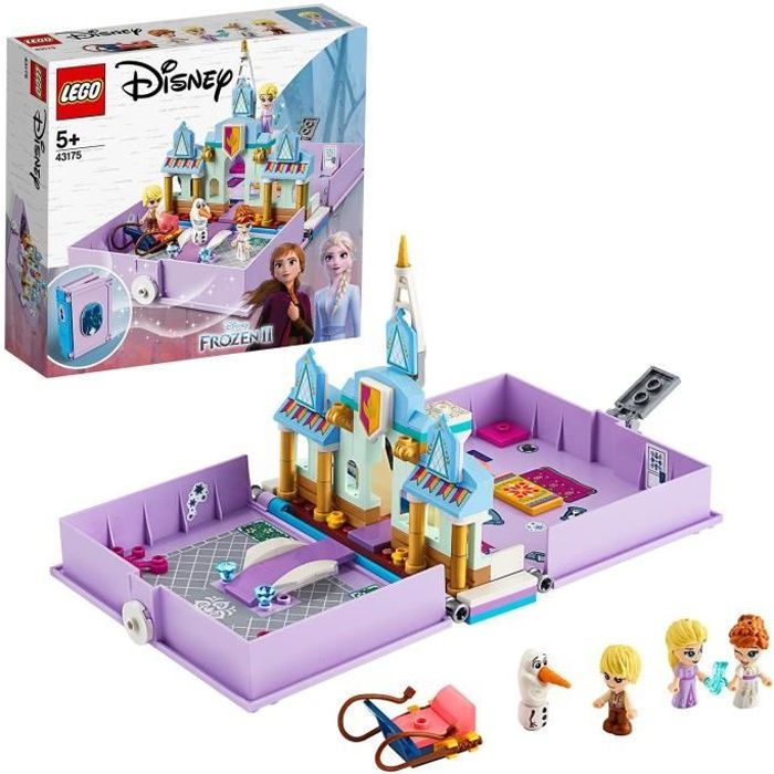 LEGO® Disney Princess 43175 Les aventures d’Anna et Elsa dans un livre de contes Château de la Reine des Neiges, Jeu de Voyage