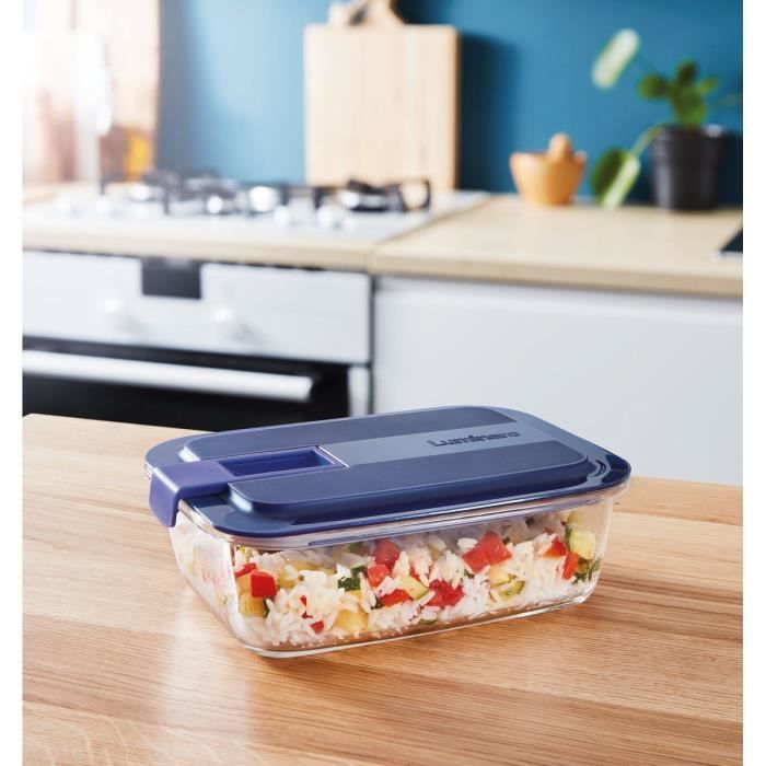 Boîte rectangulaire 122 cl bleue - Easy Box - Luminarc Transparent