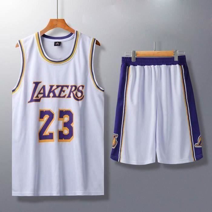 NBA LAKERS NO.23 Entraînement de compétition Jersey Maillot et Shorts de basketball Enfant