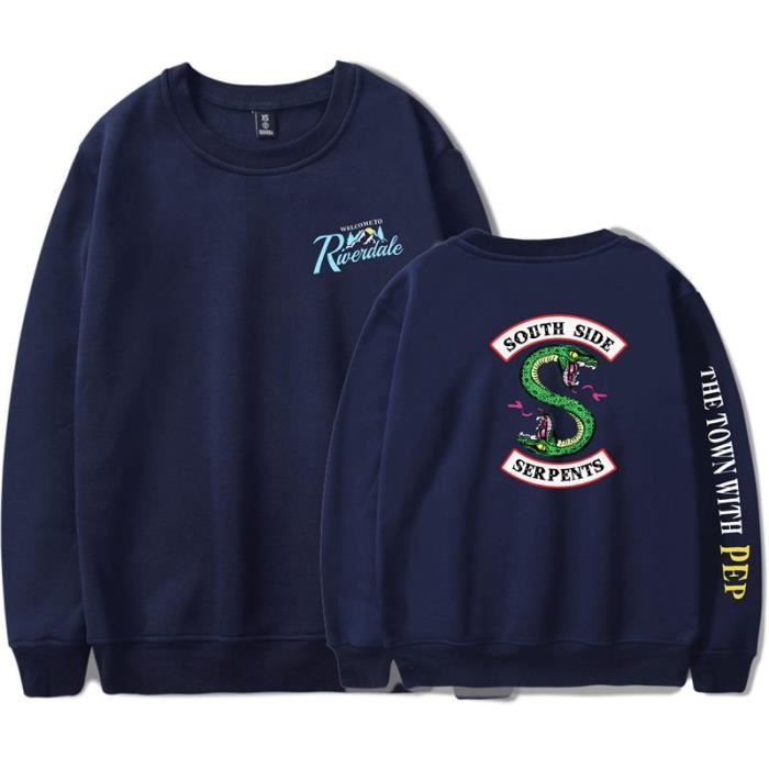 SWEAT Mixte - RIVERDALE - Confortable périphérique Personnalité Impression SWEAT - bleu GZ™
