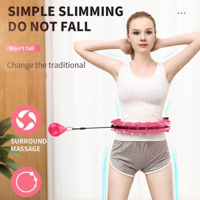 hula Cerceau pamplemousse en poudre -18 sections (tour de taille 90 cm) pour fitness
