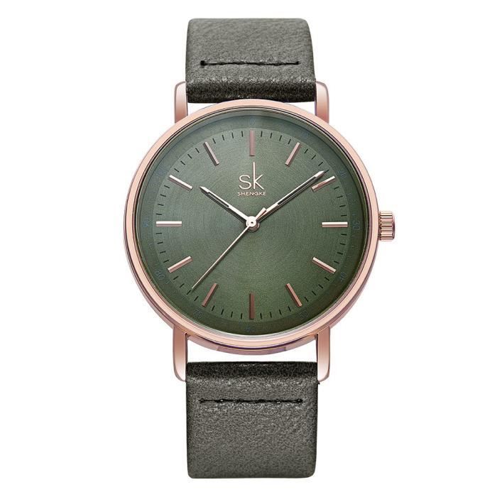 SHARPHY Montre Femme Bracelet Cuir étanche