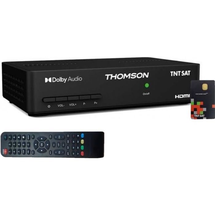 THOMSON THS806 Récepteur TV Satellite Full HD + Carte d'accès TNTSAT V6 Astra 19.2E 4 Noir