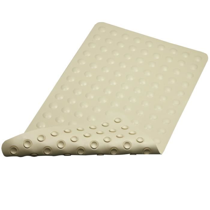 TRIXES Tapis Beige Antidérapant en Caoutchouc à Ventouse pour Salle de Bain ou Douche