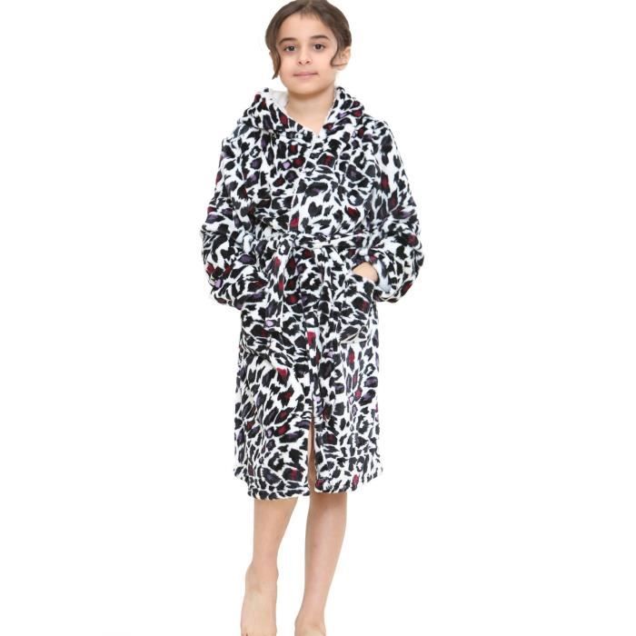 Enfants Filles Blanc Capuche Peignoir Plage Baignade Natation