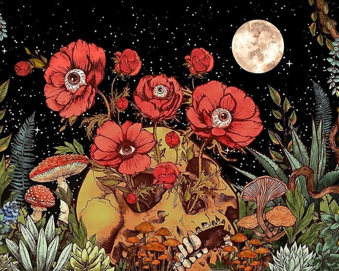 Peinture Par Numéros De Fleurs De Tentation Bleue, Paysage De Floraison