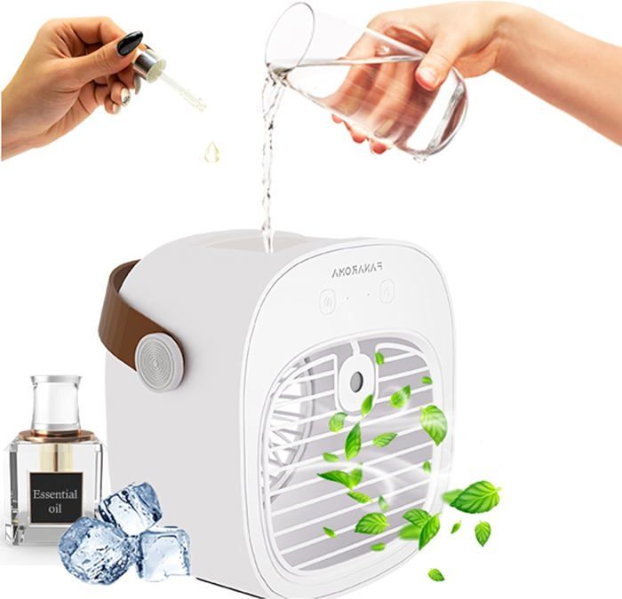 Ventilateur Portable USB Mini Ventilateur Haute Vitesse Rechargeable à 4 Vitesses,Blanc