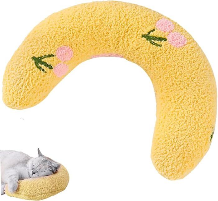 Petit oreiller doux pour chats et chiens jouet apaisant pour animaux de compagnie en forme de Uaméliore le sommeil