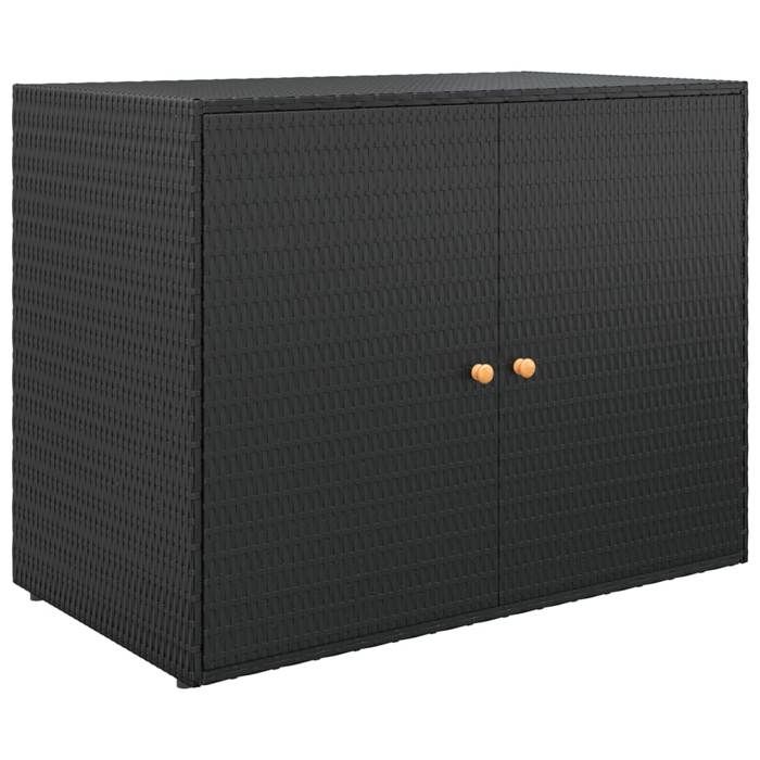 SALE 2025Armoire Haute dIntérieur/Extérieur MOOD - Armoire de rangement jardin Noir 100x555x80 cm Résine tressée Chill8845819