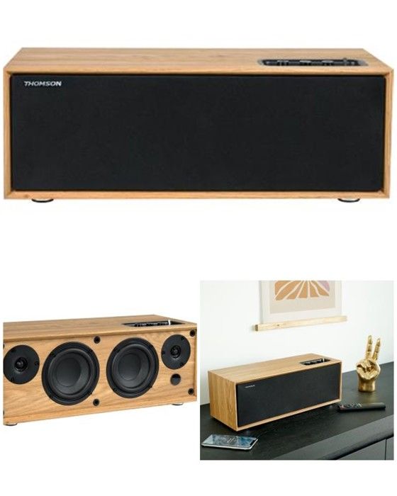 Enceinte Bluetooth amplifiée en Bois VINTAGE sono mobile AUX 6.35mm entrée TV USB AUX IN - vue 2