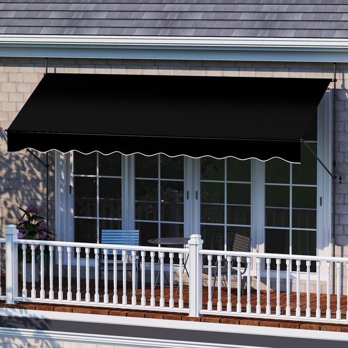 COSTWAY Store Banne De Balcon Rétractable Avec Tissu Résistant Aux UV Et A Leau Cadre En Aluminium Angle Reglable 5 35 3 X 25 M 39652980