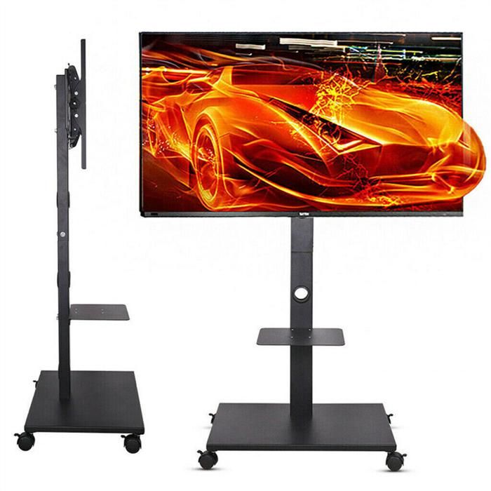 Support TV sur Pied - Support TV roulettes - Chariot Meuble TV Universel 32-70 Pouces - Hauteur Réglable Charge 30kg VESA