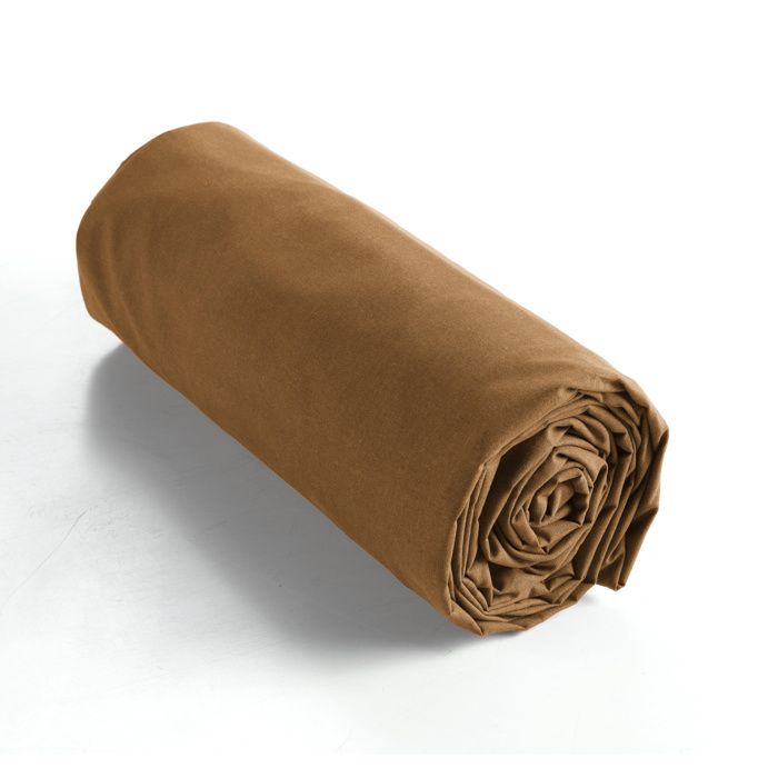 Drap housse coton luxe 200 x 200 cm Ambre Camel