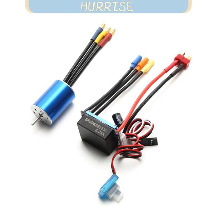 Moteur Brushless 2435 4800KV 4P + ESC 25A Sans Capteur - Combo Puissant Pour RC Voiture 1/16 1/18 Buggy, Drift, Crawler