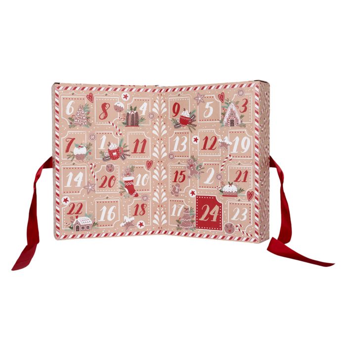 Calendrier Bougie Parfumée - HOME DECO FACTORY - Ginger - 24 Bougies - Marron et Rouge