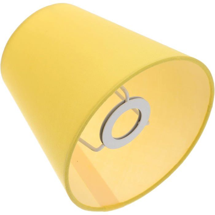 Abat-jour tissu E14 jaune pour lustre table sol chevet maison hôtel