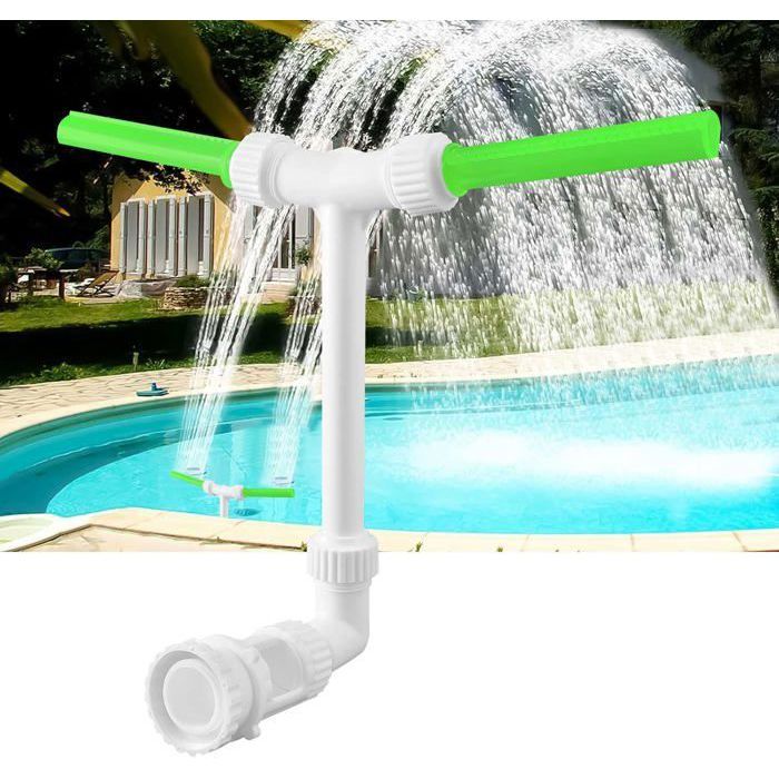 Fontaine de Piscine Réglable sur 360° Accessoires de Piscine à Double Jet - Fontaine Cascade -Fontaine de Piscine Couleur:Blan YYV