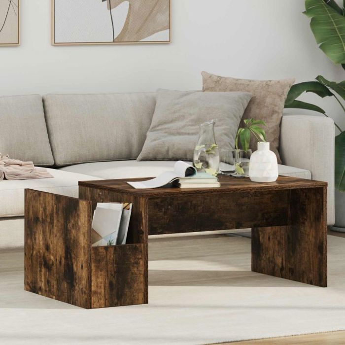 Table basse - VIDAXL - 90 x 45 x 35 cm - Chêne fumé - Bois dingénierie - Rectangulaire