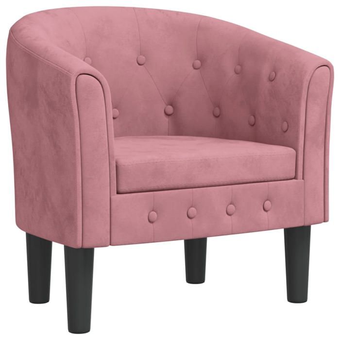 NEUF 2026 CHIC Chaise simple SWEETY Fauteuil de salon 1 PLACE rose velours 70x56x68 cm FF4633