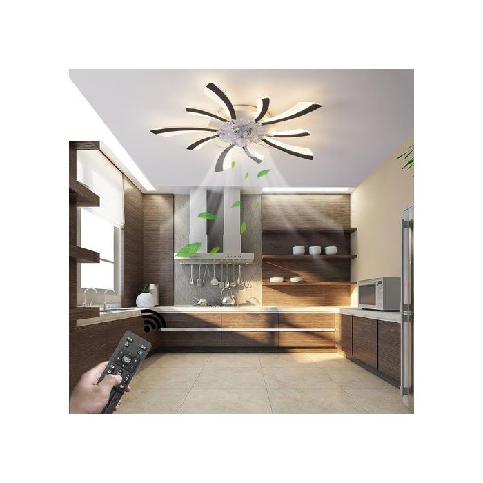 Ventilateur de plafond LED 52W Becailyer 76 cm noir – 6 vitesses télécommande ultra‑silencieux - Becailyer