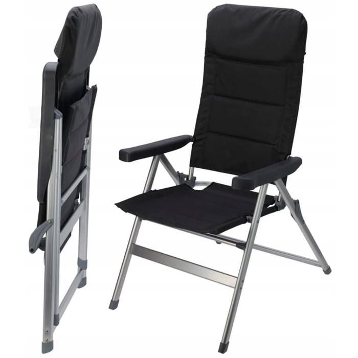 Chaise de jardin pliante 6 positions avec cadre en aluminium