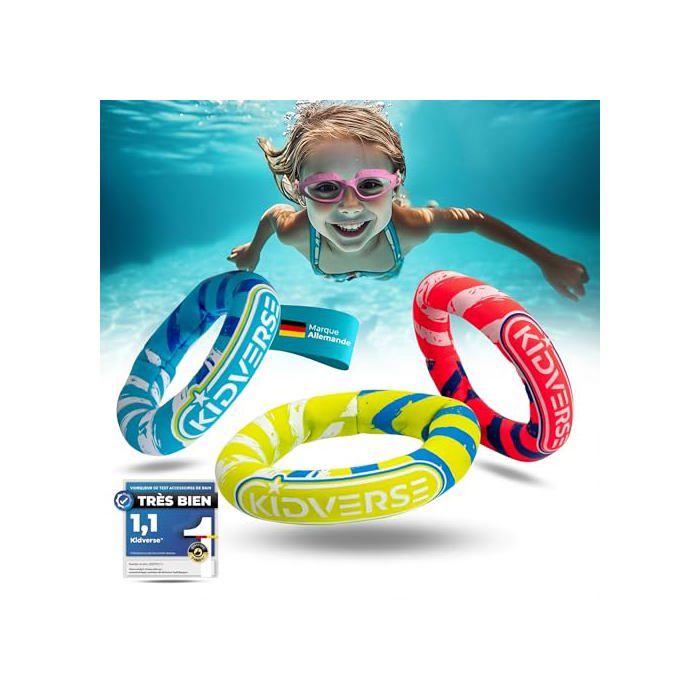 Set De 2 Anneaux De Plongée Pour Piscine – Couleurs Vives, Coulants, Réutilisables, Jeu Sous-marin Pour Apprendre à Nager
