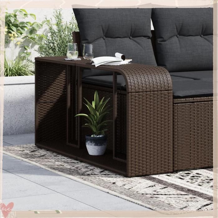 Étagères de rangement (2 pcs) - VINGVO - 366213 - Résine tressée marron - Cadre acier poudré - Grand espace de rangement