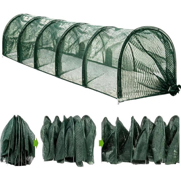 Long tunnel pliable pour poulaillerFilet en maille métallique flexible avec clips dinstallation rapideStylo mobile pour animaux