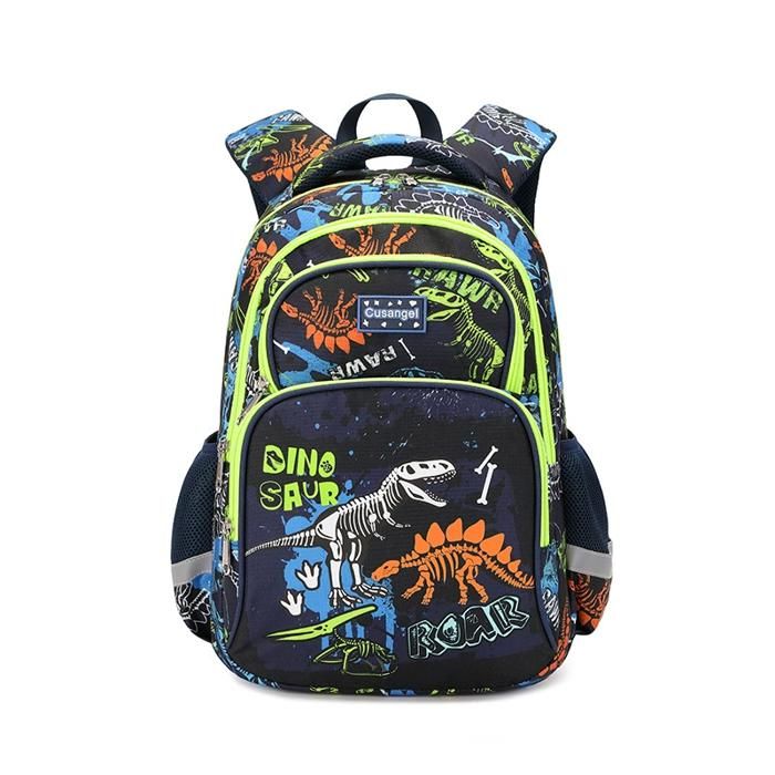 XJYDNCG Cartable Garçon PrimaireSac à Dos EnfantImprimé Dinosaure Imperméable42x30x15cm - Noir