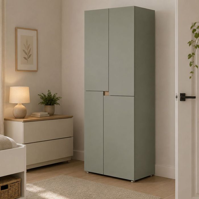 Armoire Grande Lidasime Dmora en Bois Noble Vert 42x184h cm Armoire Grande Lidasime Dmora en Bois Noble Vert 42x184h cm