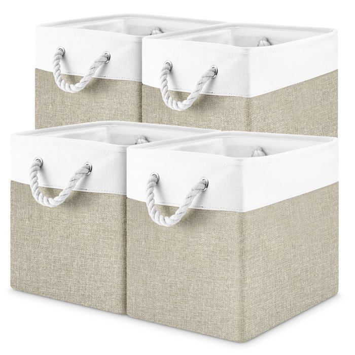 Boîte de Rangement en Tissu Lot de 4 Cube de Rangement Tissu 22L 28x28x28cm Pliable et ble Panier Cube de Rang HOUSSE DE RANGEMENT