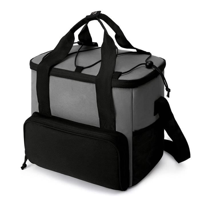 Sac à main bandoulière Isotherme en Oxford Grande capacité Multipoches  Couleur unie Gris