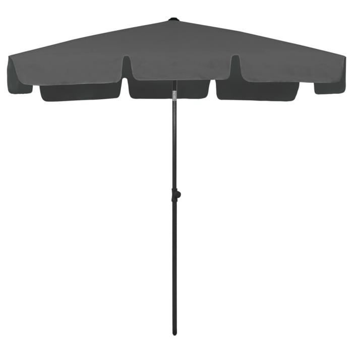 Parasol de plage - AKOZON - Rectangulaire - 200x125 cm - Inclinable - Résistant aux UV