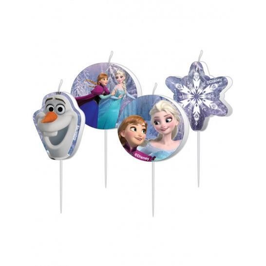 LA REINE DES NEIGES Pack 4 Bougies avec mini-figurines